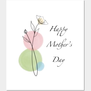 Happy Mothers day doodle flower Posters and Art